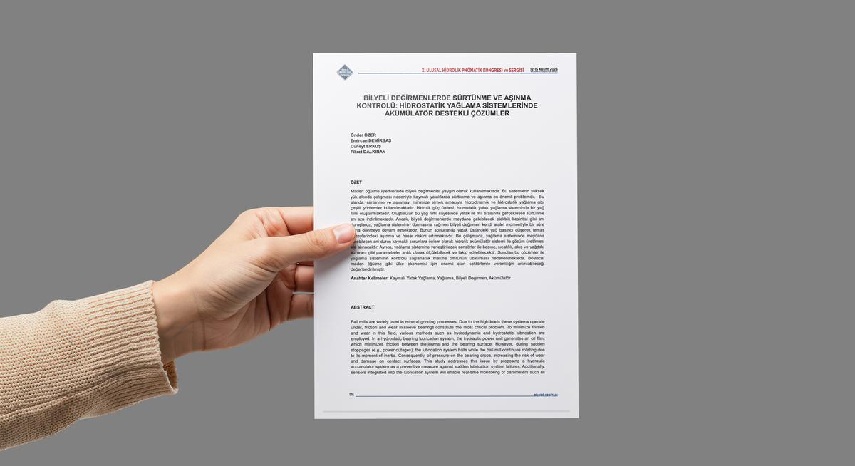 Bilyeli Değirmenlerde Sürtünme ve Aşınma Kontrolü: Hidrostatik Yağlama Sistemlerinde Akümülatör Destekli Çözümler