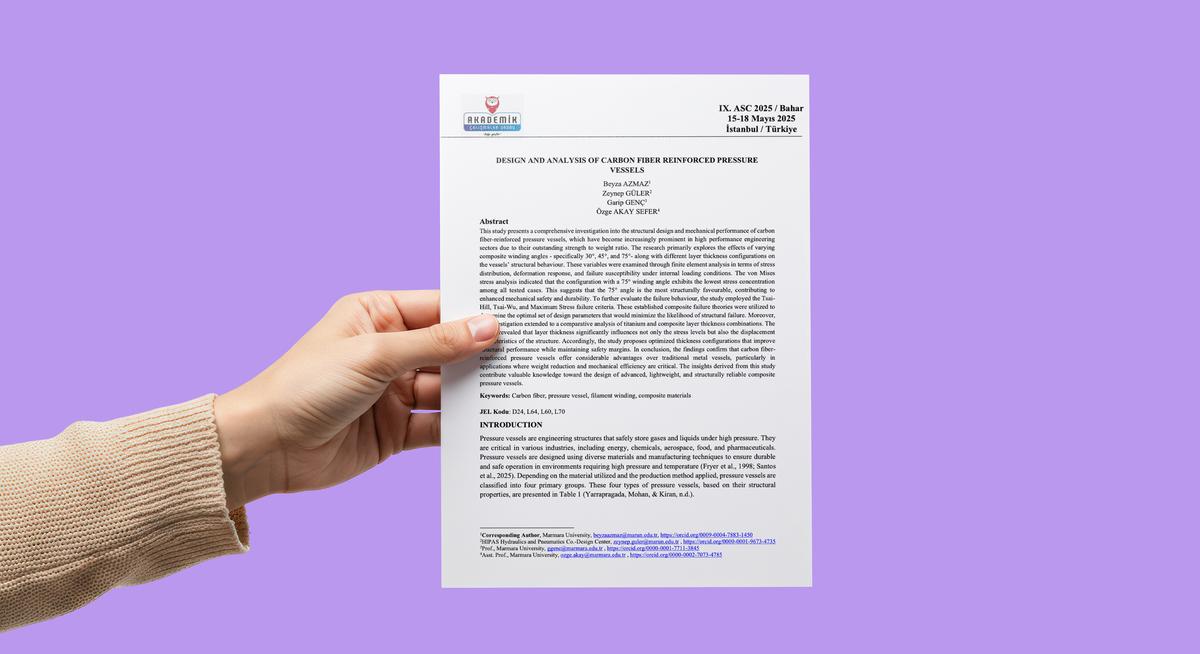 Karbon Fiber Takviyeli Basınç Kaplarının Tasarımı ve Analizi