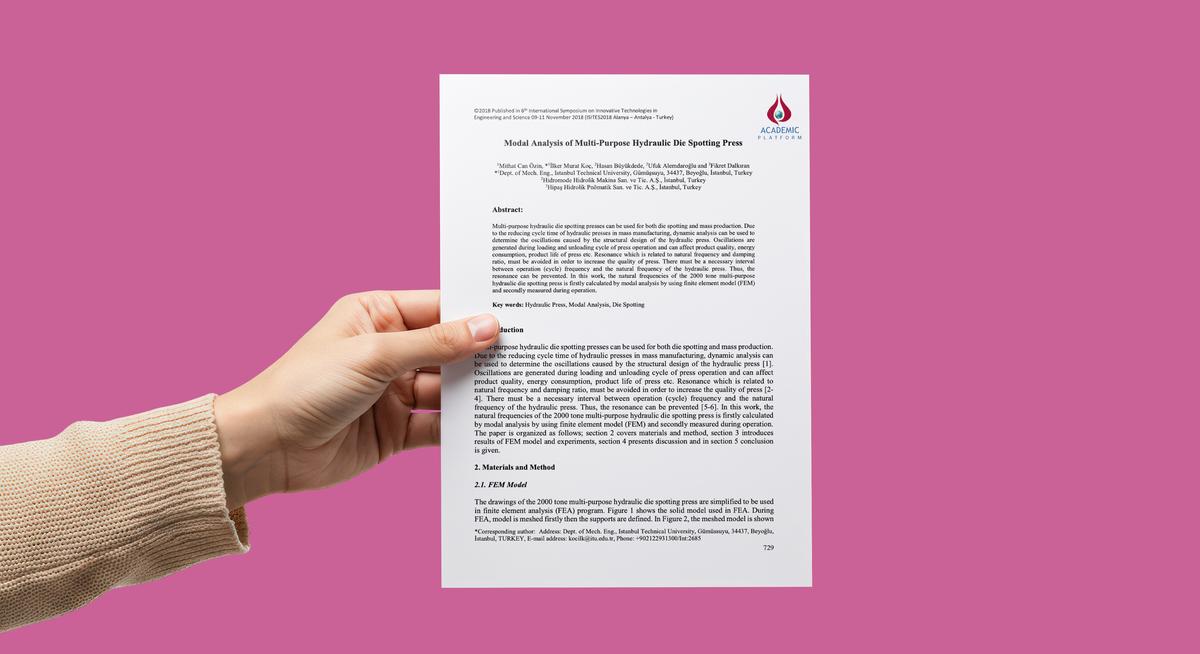 Çok Amaçlı Hidrolik Kalıp Alıştırma Presinin Modal Analizi